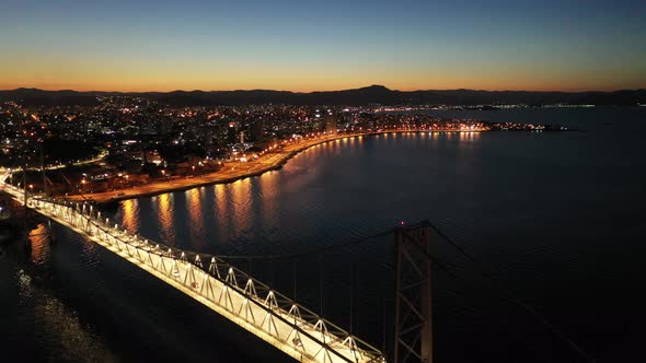 Night downtown Florianopolis Santa Catarina Brazil. Travel destination