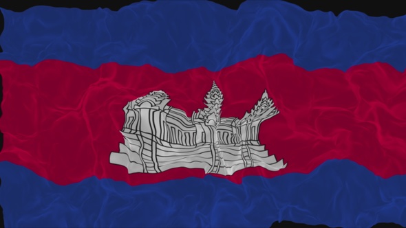 flag Cambodia turns into smoke. State weakening concept, alpha channel.