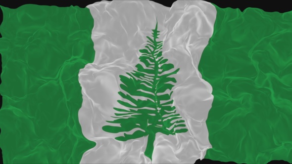 flag Norfolk Island turns into smoke. State weakening concept a crisis, alpha channel