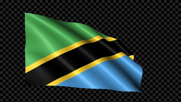 Tanzania Flag Blowing In The Wind