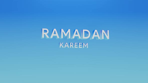 3d text ramadan kareem in blue gradient background for promotion, flyer design and etc.4k video