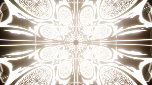 Abstract Glowing Bright Religious Symbol Tunnel 4K 01