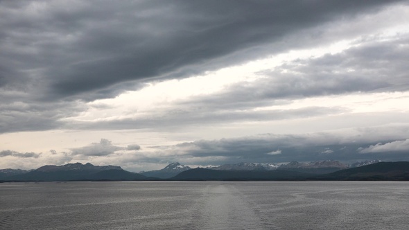 Landscape on Glacier Avenue, Cruise Ship Explorers of Patagonia, Chilean Fjords.