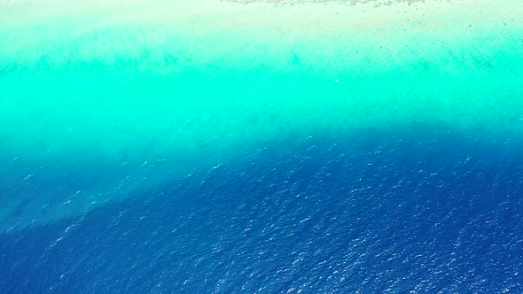 Aerial view seascape of luxury sea view beach wildlife by blue green ocean and white sand background