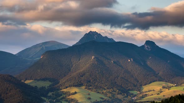 Fast Clouds over Mountains Landscape