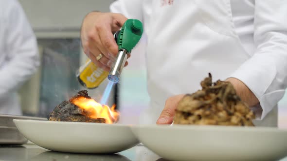 the Final Steps of the Chef in the Preparation of Dishes