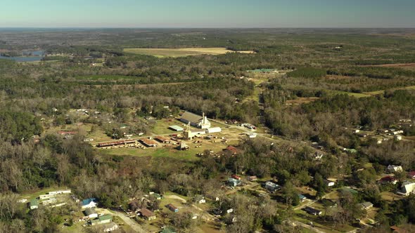 Aerial footage Fort Gaines Georgia USA