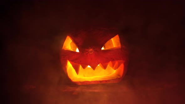 Scary Halloween Pumpkin in the Dark