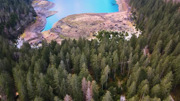 Beautiful Drone View on the Lake Gosausee with Mountains in Austria