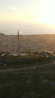 Vertical Video Alanya Turkey  a Resort Town on the Seashore