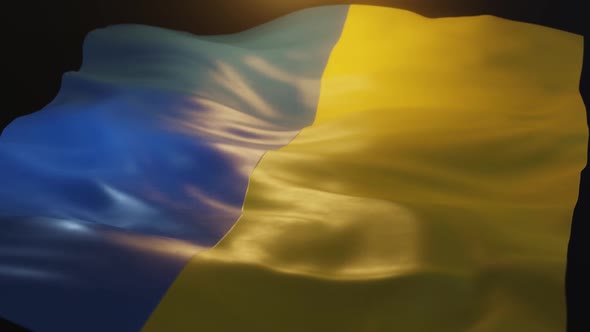 Ukraine Flag Low Angle View