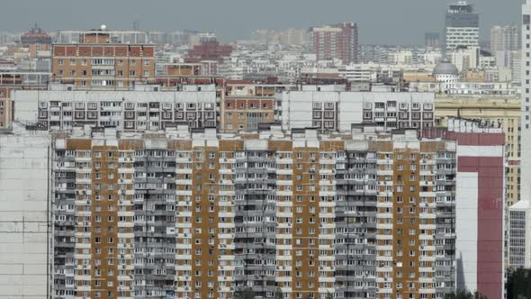 Apartment houses in densely populated city Moscow, Russia