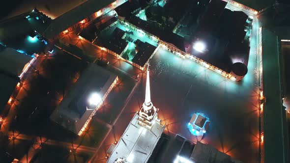 Aerial View of Peter and Paul Fortress, St Petersburg, Russia