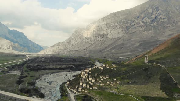 Aerial View of City of Dead North Ossetia