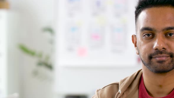 Portrait of Happy Smiling Indian Man at Office 55