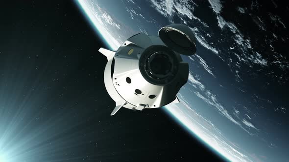 Commercial Spacecraft Orbiting Earth alt