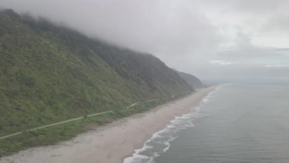 New Zealand West Coast on cloudy day