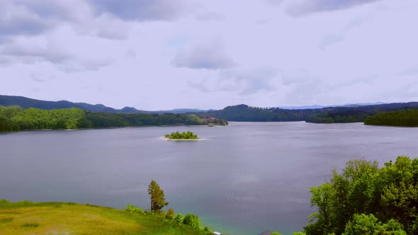 Solina lake in Bieszczady mountains.