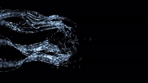 Super Slow Motion Shot of Water Splash at 1000Fps Isolated on Black Background