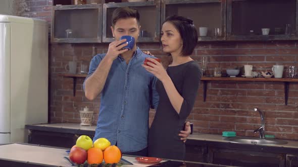 Smiling People on a Date in Apartment