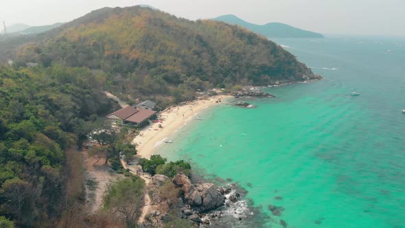 Long Sand Coastline with Beach Building at Forestry Hill