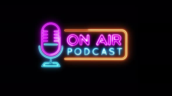 On Air Podcast Neon Sign