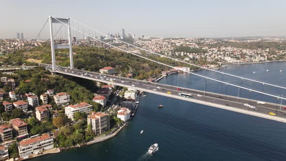 Bosphorus Istanbul Bridge Aerial Drone