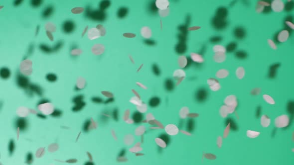 Confetti Isolated on Chroma Key Green Screen Background Holiday Design Element