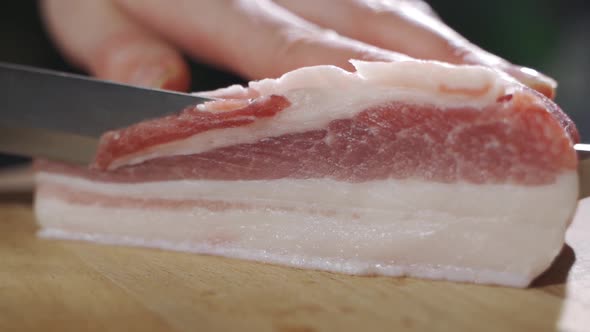 Cutting the Slices of Ham on Board