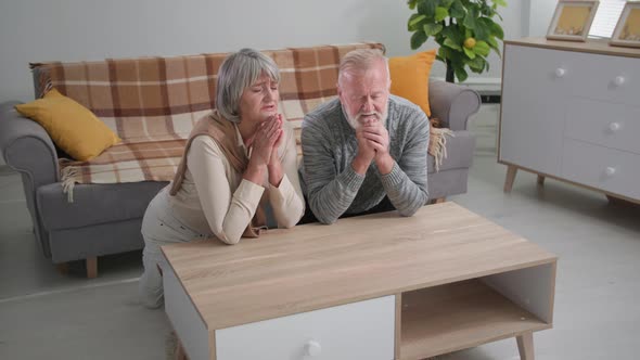 Christians an Elderly Woman and a Man with Love in Their Hearts to God Pray on the Carriage with alt