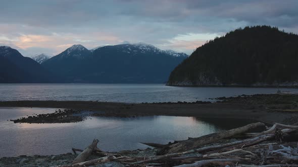 Beautiful Panoramic View of Canadian Mountain Landscape