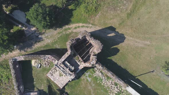 Aerial shot of ruins