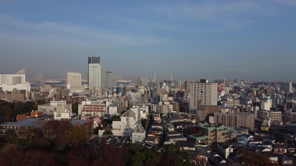 Skyline Aerial view in Yokohama