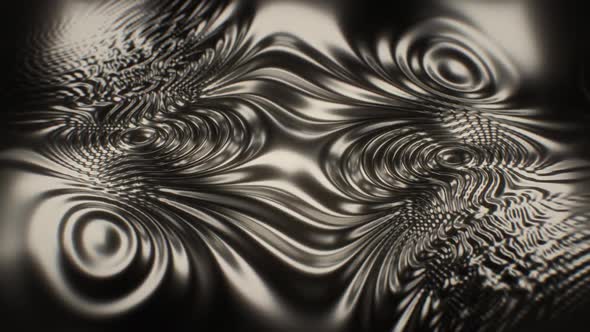 Abstract Shiny Metallic Liquid Bronze Fluid Waves Flow Math Surface