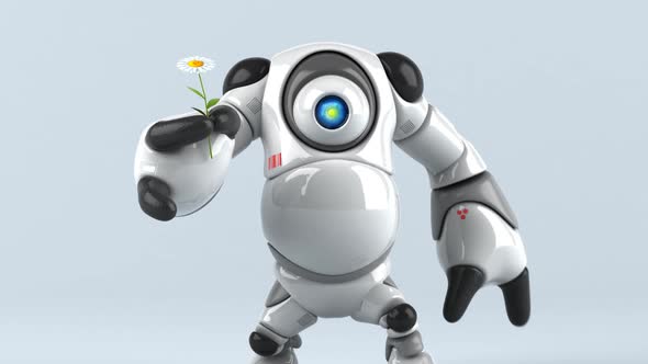 Robot and flower