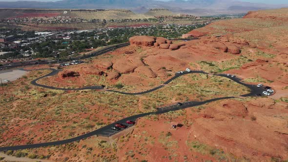 Aerial View Of  Red-rock Soil, Grand Staircase-Escalante National Monument, Utah - drone shot