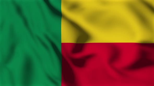 Benin Flag Animation Loop Background