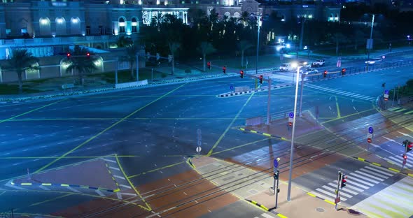 Crossroads in Dubai in the Evening