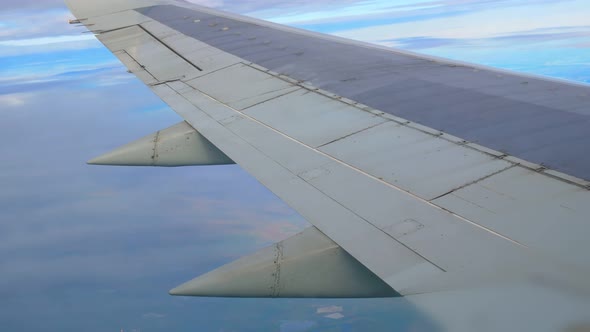 Airplane Flight View of the Airplane Wing