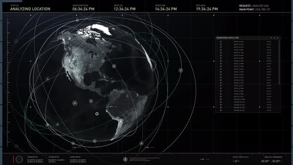 Checking Satellite Feed on USA. One Active Camera. Images of Ships at a Pier. UI