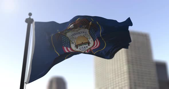 Utah state flag waving