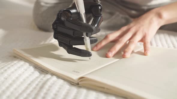 Young Girl Writing a Book