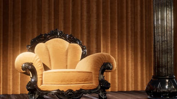 Luxurious Theater Curtain Stage with Chair alt