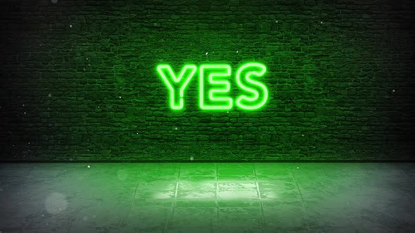 Yes Neon Sign Green