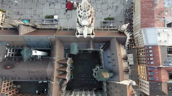 Drone Flight Over Marienplatz In Munich