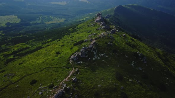 Aerial View of Carpathian Mountains rage