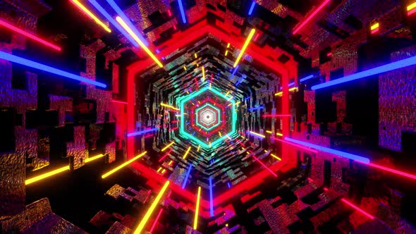 Bright Colorful Vj Loop Tunnel