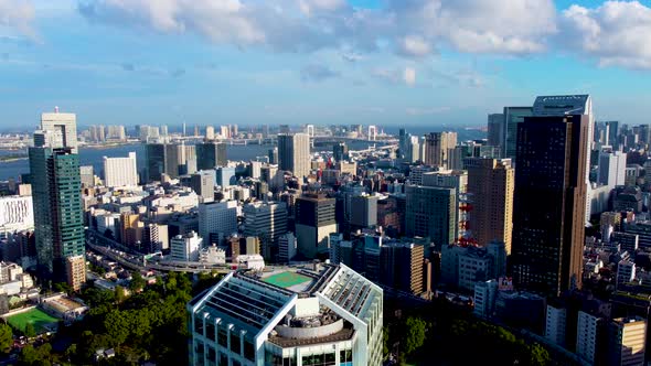 The aerial view of Tokyo