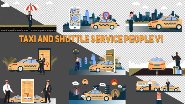 Taxi And Shuttle Service People V1