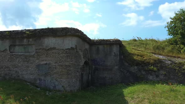 Ruins of the Southern Forts Liepaja War Port, Latvia Old South Forts Baltic Sea. 4K Video